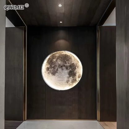 Modern LED Moon Wall Lamp Minimalist Mural Indoor Lighting for Bedroom Background Wall Living ROOM Decorative Bedside Lights