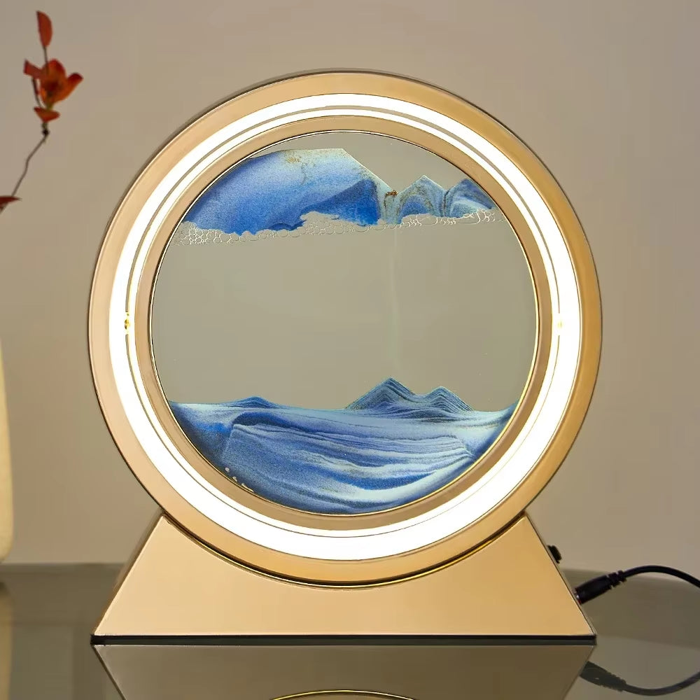 Transform Your Space with the Enchanting LED Quicksand Table Lamp - A Unique 3D Hourglass Deep Sea Sandscape for Home Decor and Thoughtful Gifting