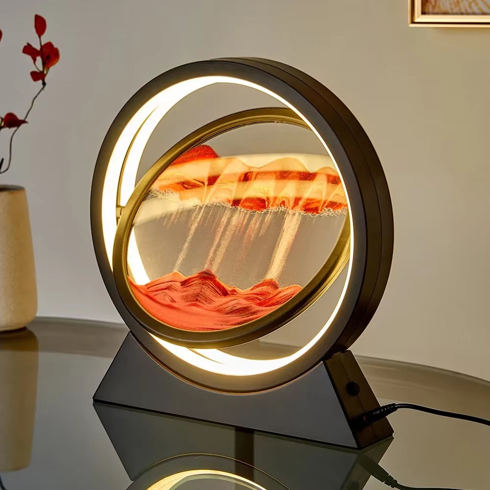 Transform Your Space with the Enchanting LED Quicksand Table Lamp - A Unique 3D Hourglass Deep Sea Sandscape for Home Decor and Thoughtful Gifting