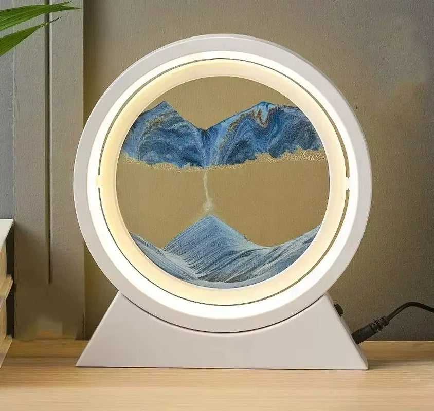 Transform Your Space with the Enchanting LED Quicksand Table Lamp - A Unique 3D Hourglass Deep Sea Sandscape for Home Decor and Thoughtful Gifting