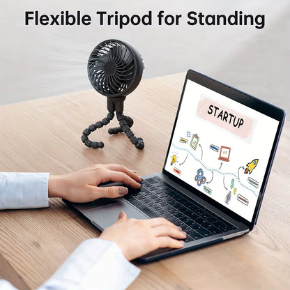 Stay Cool Anywhere with the 2025 Mini Portable Battery-Powered Clip Fan – 360° Rotatable & Flexible for Ultimate Comfort