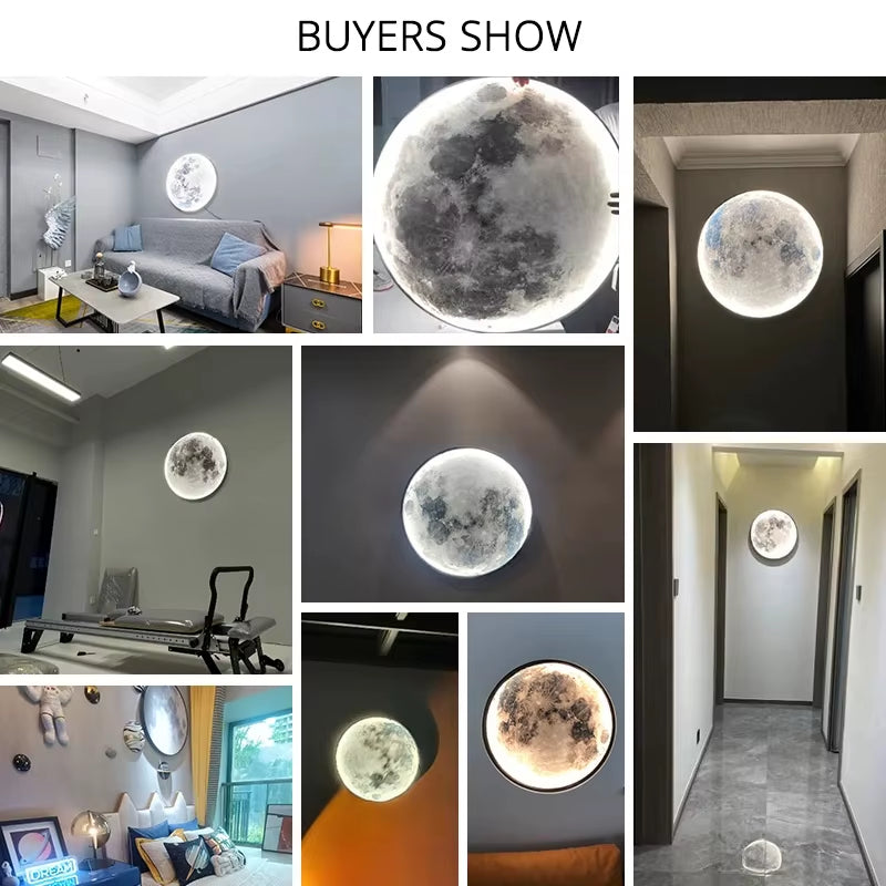 Modern LED Moon Wall Lamp Minimalist Mural Indoor Lighting for Bedroom Background Wall Living ROOM Decorative Bedside Lights