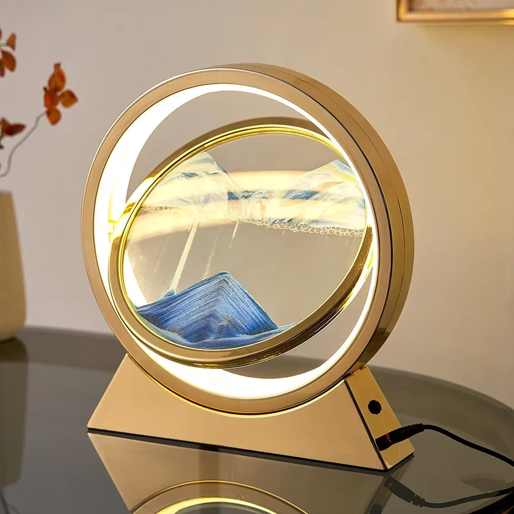 Transform Your Space with the Enchanting LED Quicksand Table Lamp - A Unique 3D Hourglass Deep Sea Sandscape for Home Decor and Thoughtful Gifting