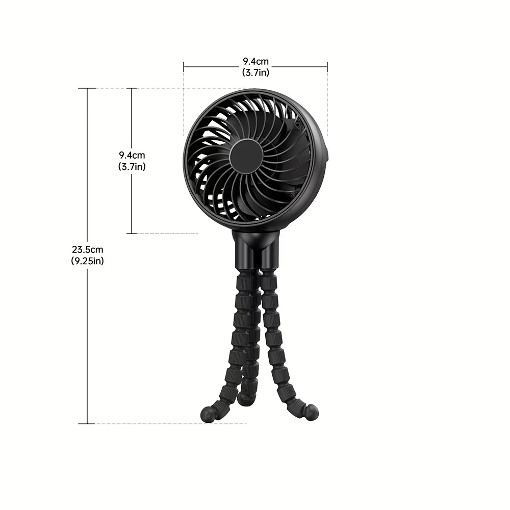 Stay Cool Anywhere with the 2025 Mini Portable Battery-Powered Clip Fan – 360° Rotatable & Flexible for Ultimate Comfort