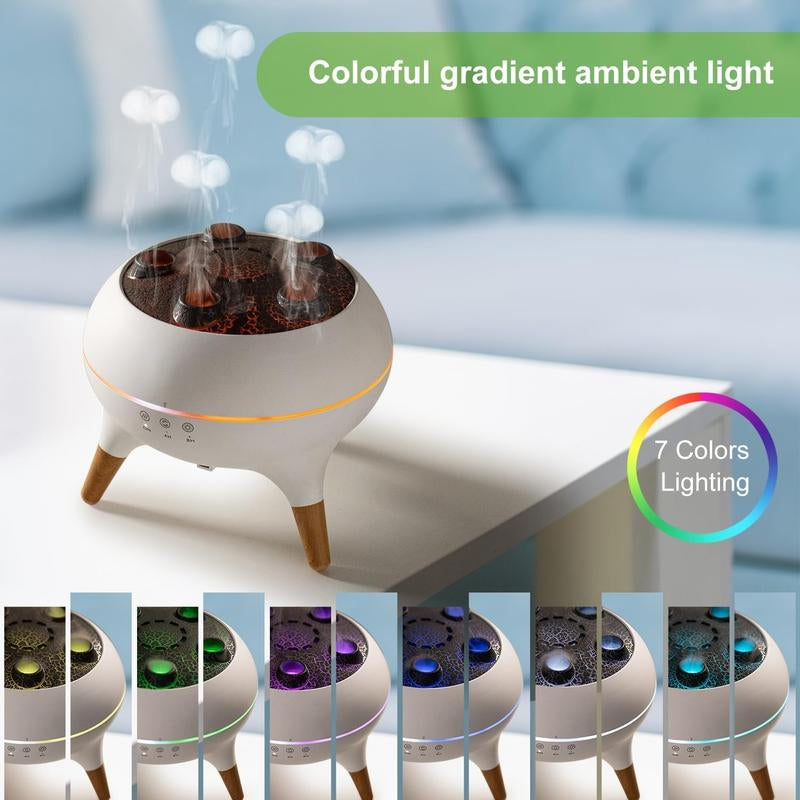 Jellyfish Aroma Diffuser 250ML - Mesmerizing 7-Color LED Humidifier with Interactive Sound Activation - Perfect for Bedroom, Office, and Romantic Gifts