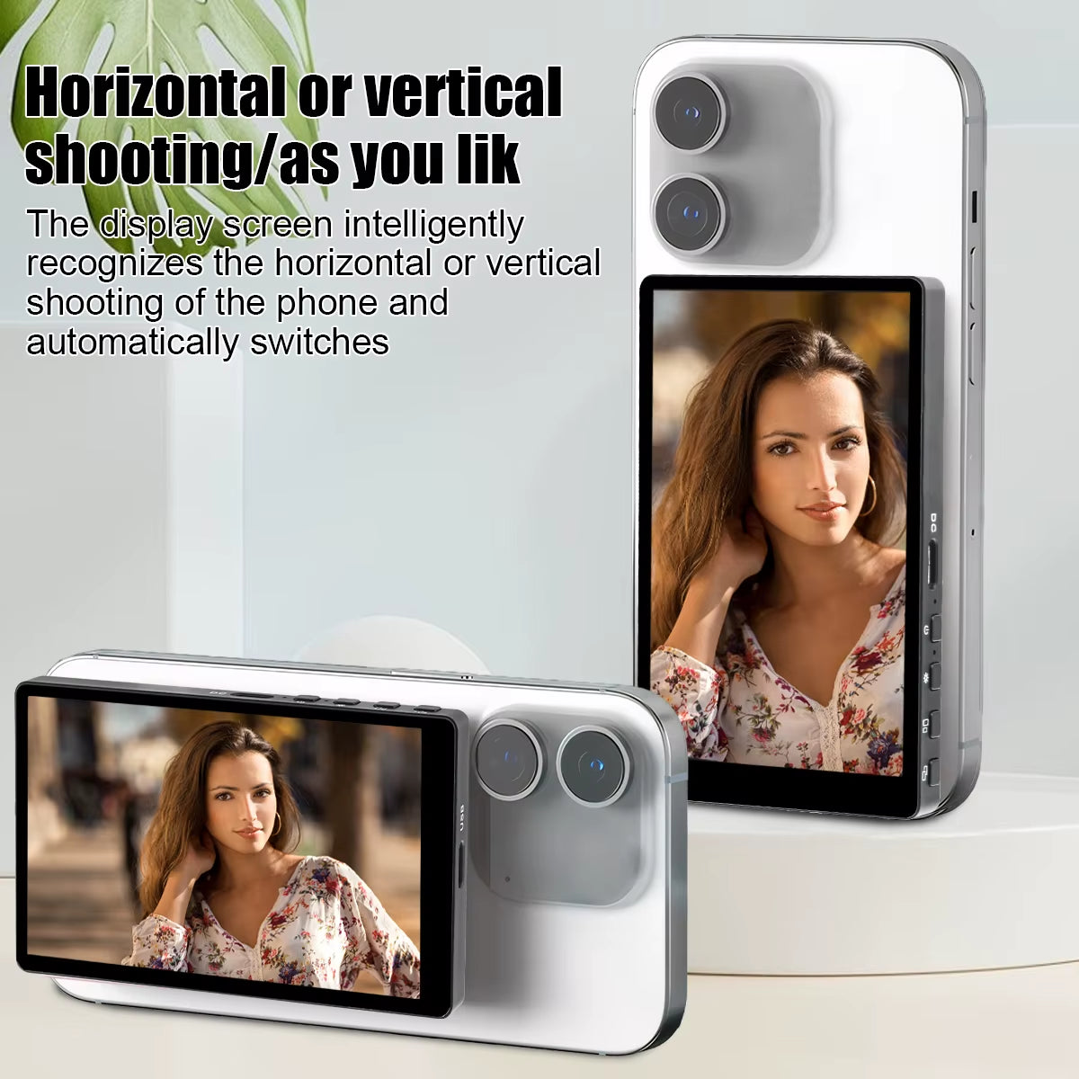 Revolutionary Wireless Magnetic Selfie Monitor for Perfect Phone Vlogs and Live Streams