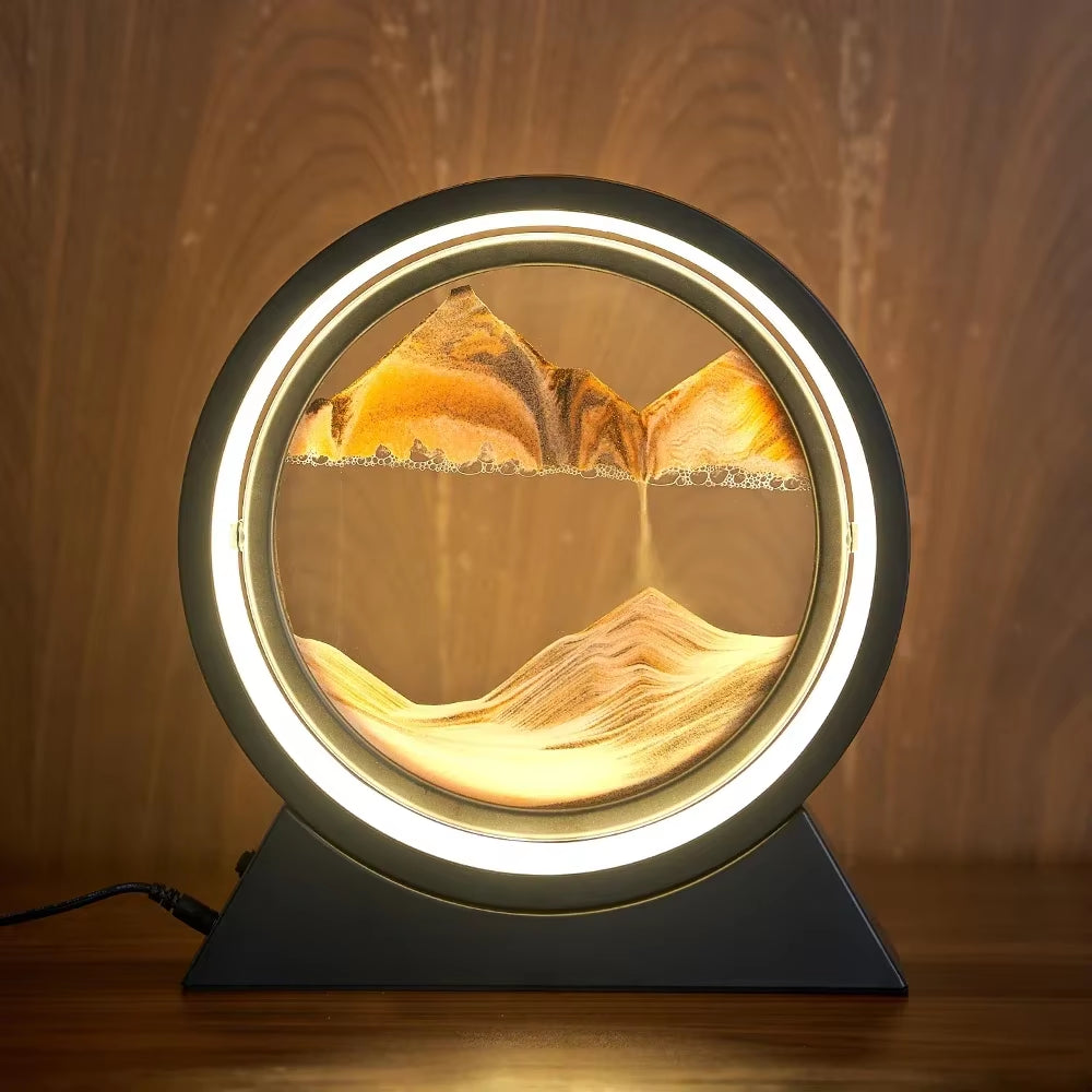 Transform Your Space with the Enchanting LED Quicksand Table Lamp - A Unique 3D Hourglass Deep Sea Sandscape for Home Decor and Thoughtful Gifting