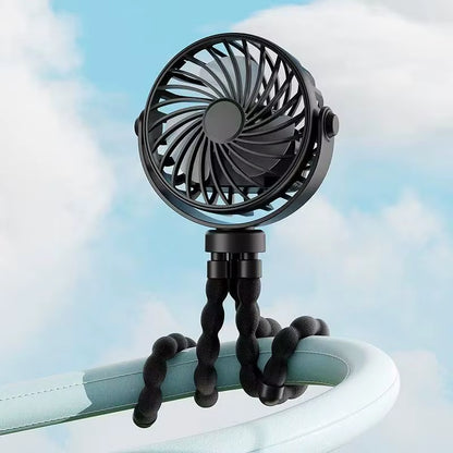 Stay Cool Anywhere with the 2025 Mini Portable Battery-Powered Clip Fan – 360° Rotatable & Flexible for Ultimate Comfort