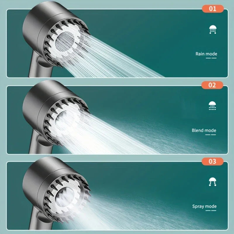 Shower Showerhead High Pressure Shower Head One Button Water Stop Water Water Saving Adjustable 4 Mode Water Massage Shower Head