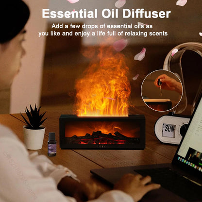 Transform Your Space with the Fireplace Humidifier: A Flame Aroma Diffuser for Relaxation and Serenity