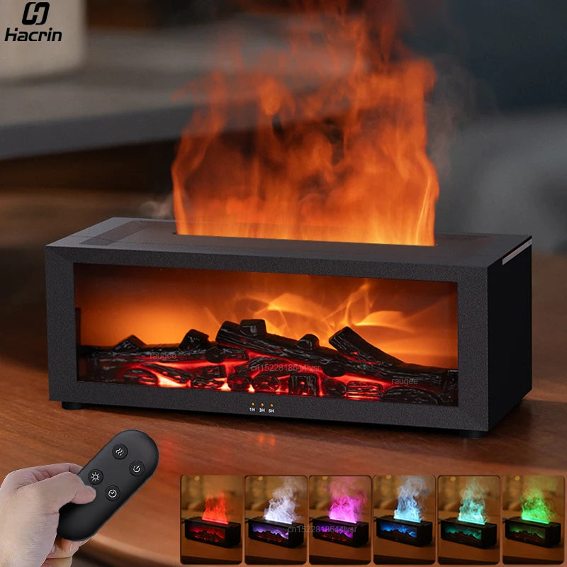 Transform Your Space with the Fireplace Humidifier: A Flame Aroma Diffuser for Relaxation and Serenity