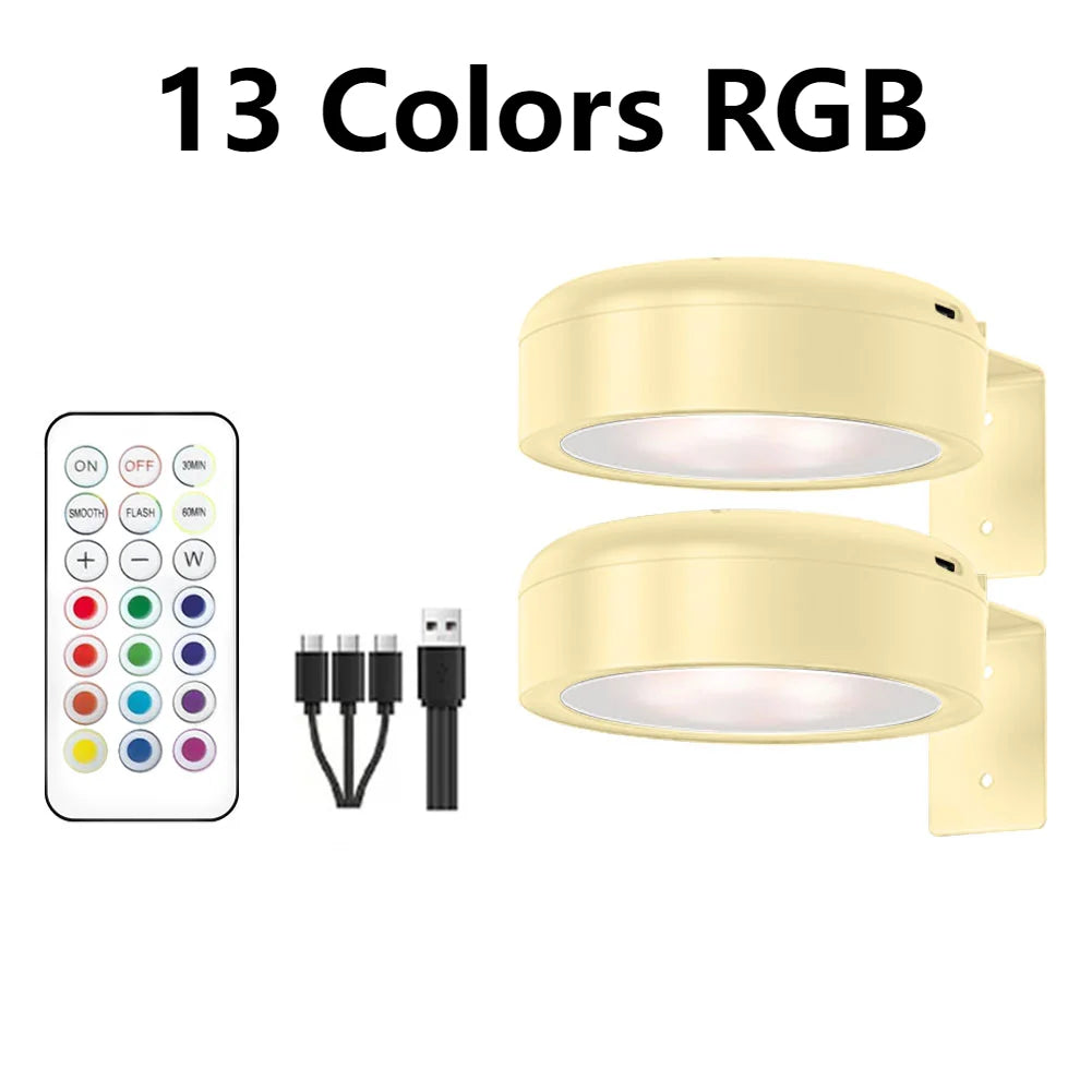 Illuminate Your Art: 2/3Pcs Rechargeable Picture Lights with Remote and Timer for Stunning Wall Displays