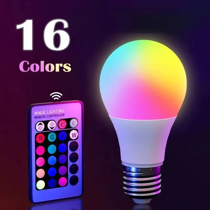 Illuminate Your Space with the 24 Key Remote Control Smart Lamp - 16 Colors RGB Dimmable LED Bulb E27 220V for a Perfect Atmosphere