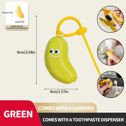 Compact Banana Toothbrush Cap with Toothpaste Storage - Perfect for Travel!