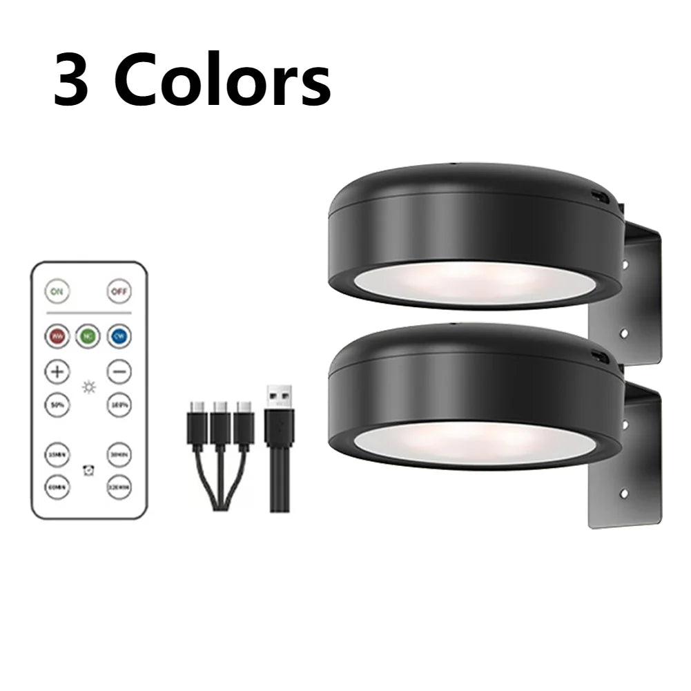 Illuminate Your Art: 2/3Pcs Rechargeable Picture Lights with Remote and Timer for Stunning Wall Displays