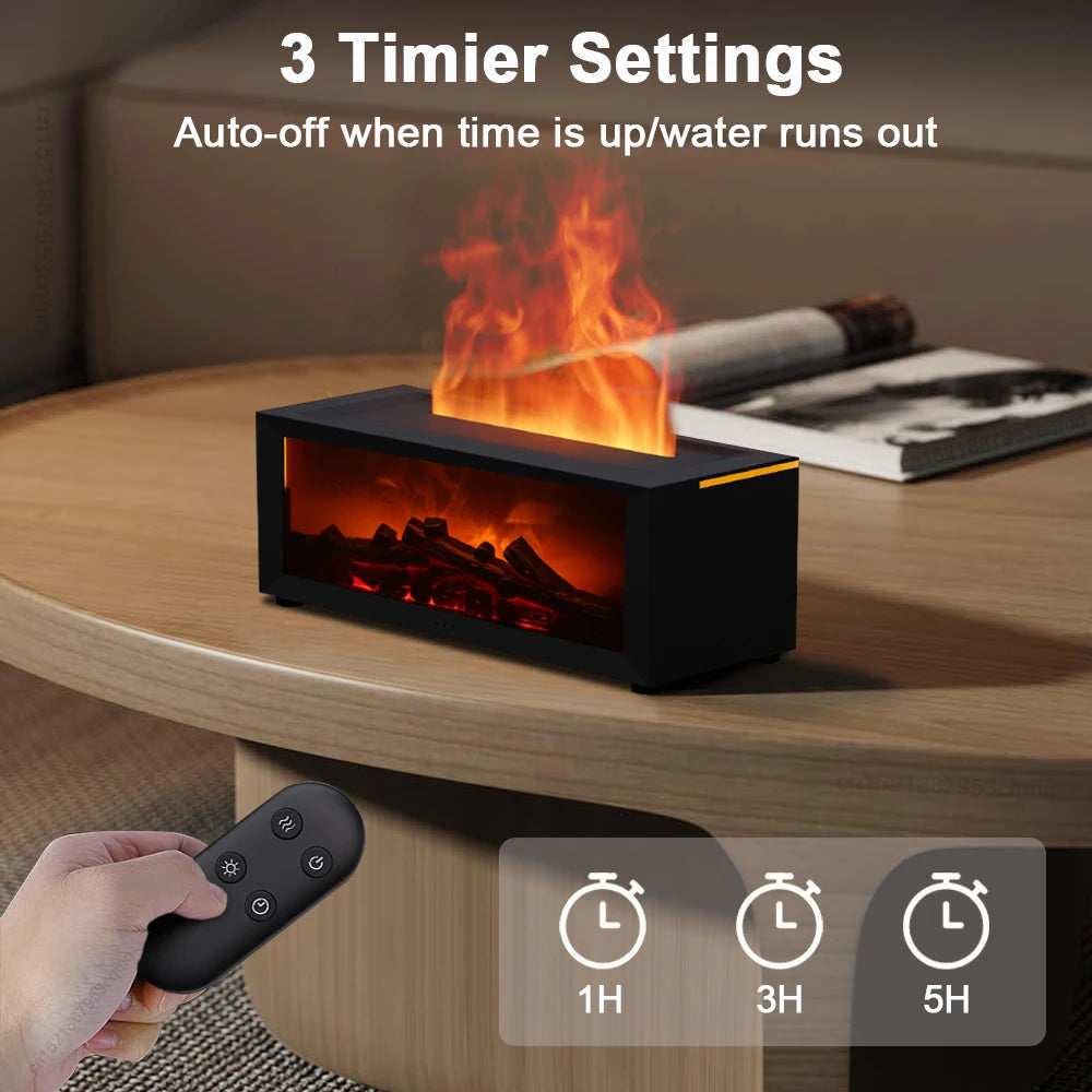 Transform Your Space with the Fireplace Humidifier: A Flame Aroma Diffuser for Relaxation and Serenity