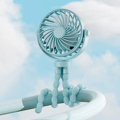 Stay Cool Anywhere with the 2025 Mini Portable Battery-Powered Clip Fan – 360° Rotatable & Flexible for Ultimate Comfort