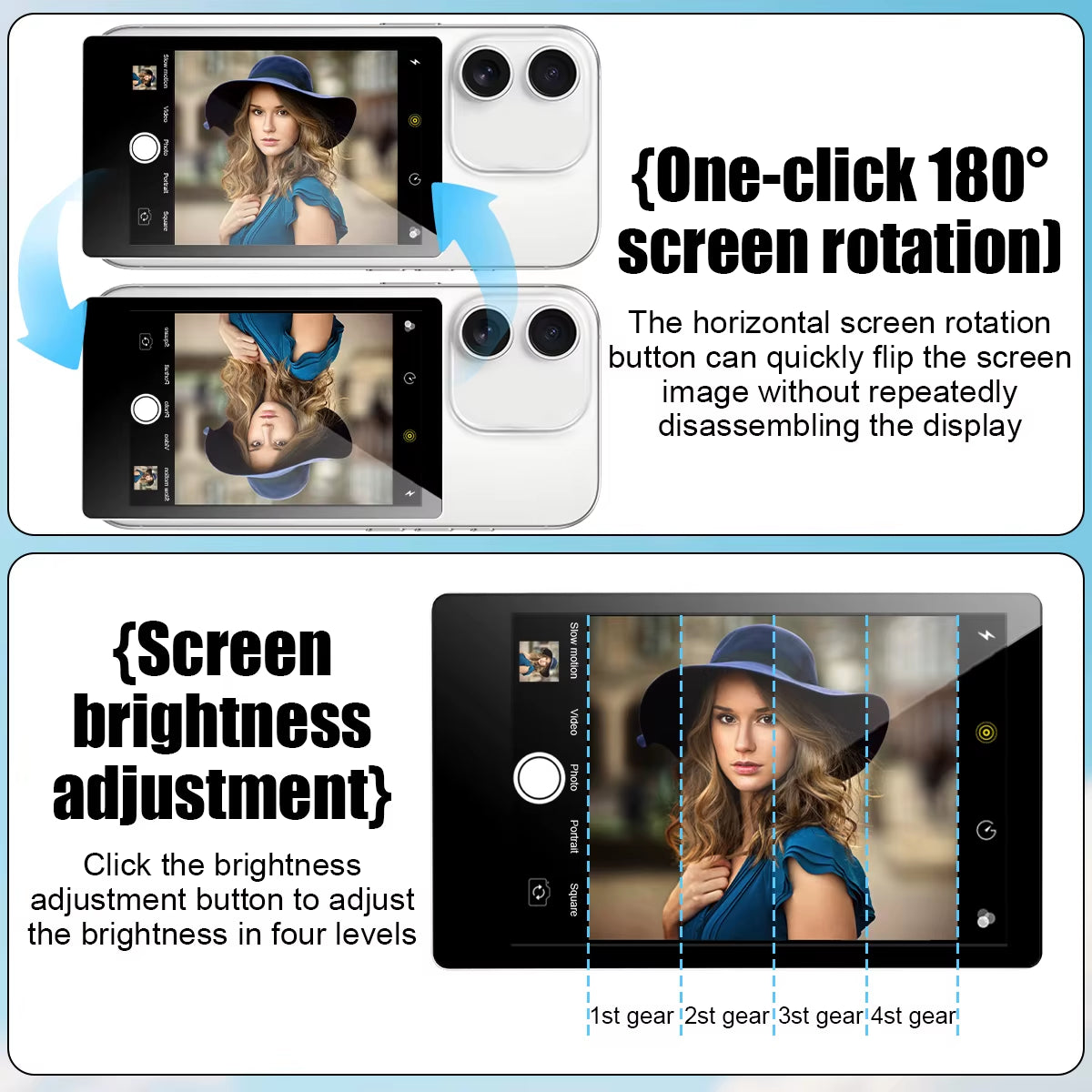 Revolutionary Wireless Magnetic Selfie Monitor for Perfect Phone Vlogs and Live Streams