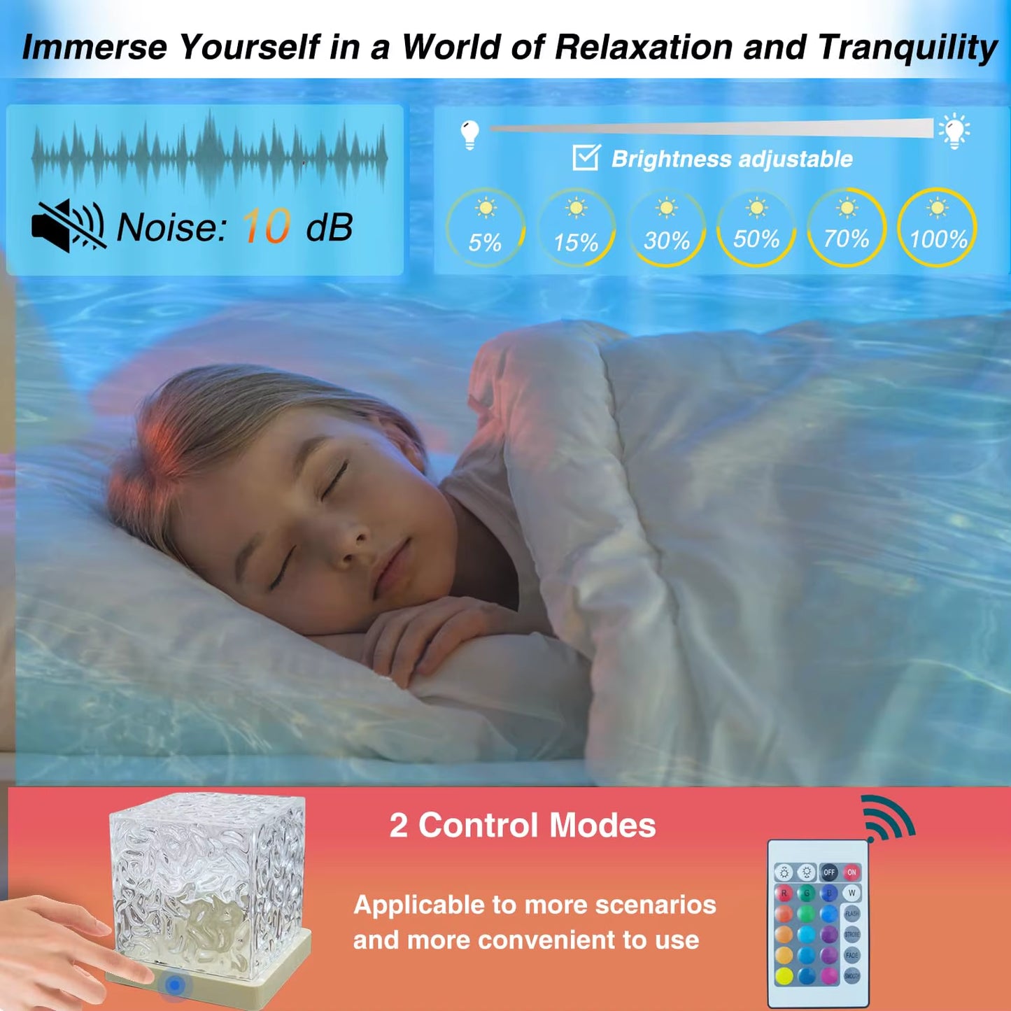 Transform Your Space with the Ocean Lamp Water Light Projector - Experience the Magic of Northern Lights and Soothing Water Ripples in Your Bedroom