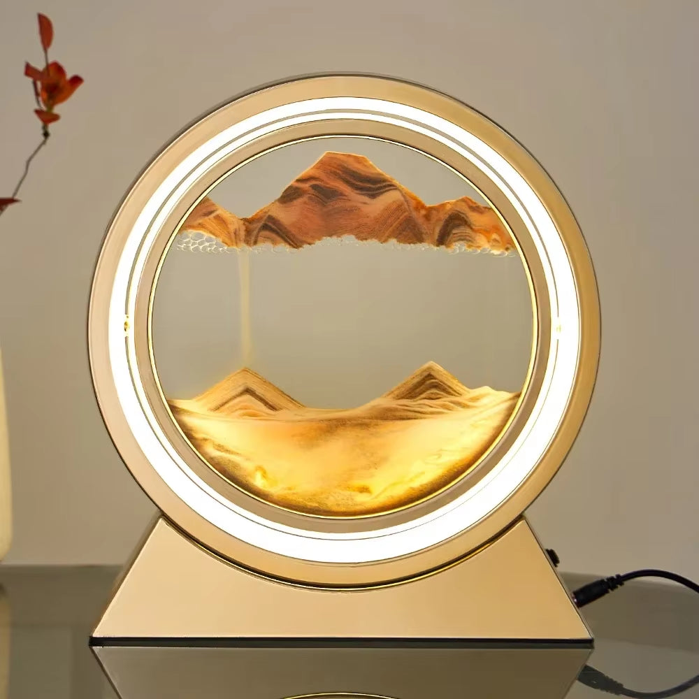 Transform Your Space with the Enchanting LED Quicksand Table Lamp - A Unique 3D Hourglass Deep Sea Sandscape for Home Decor and Thoughtful Gifting