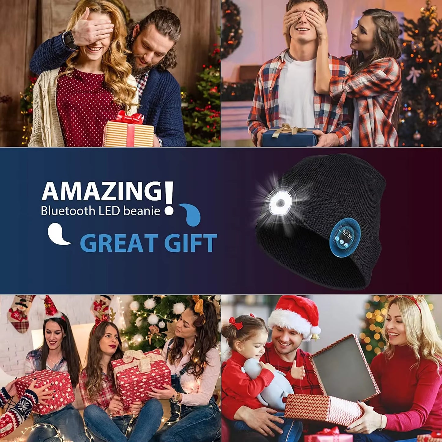 Stay Warm and Stylish with Our Bluetooth Beanie Hat Featuring LED Light and Stereo Music Player!