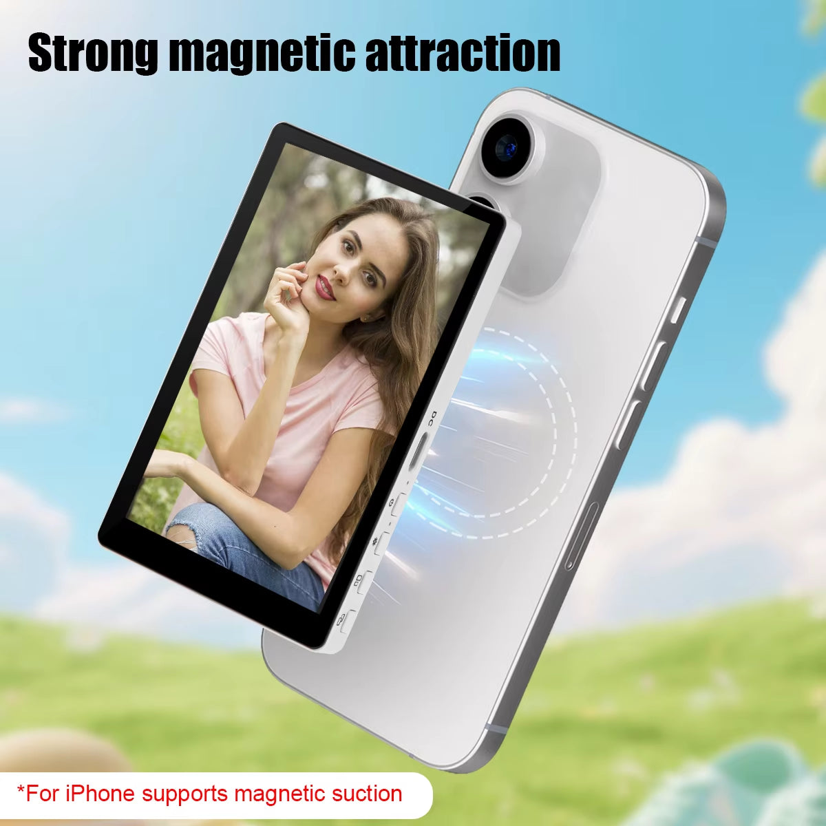 Revolutionary Wireless Magnetic Selfie Monitor for Perfect Phone Vlogs and Live Streams